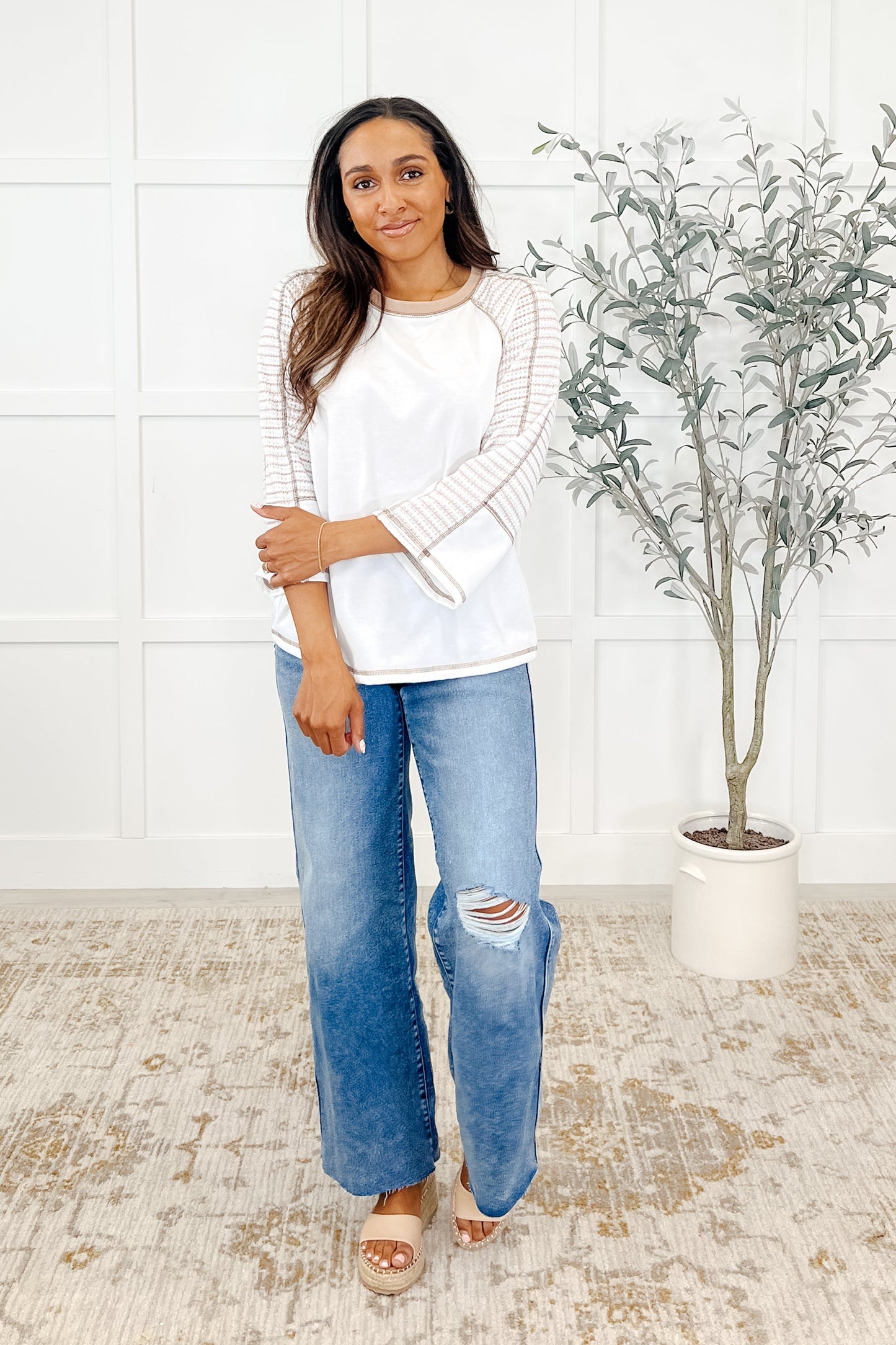 Ginnie Striped Sleeve Top