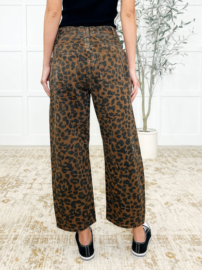Leopard Barrel Crop Jeans