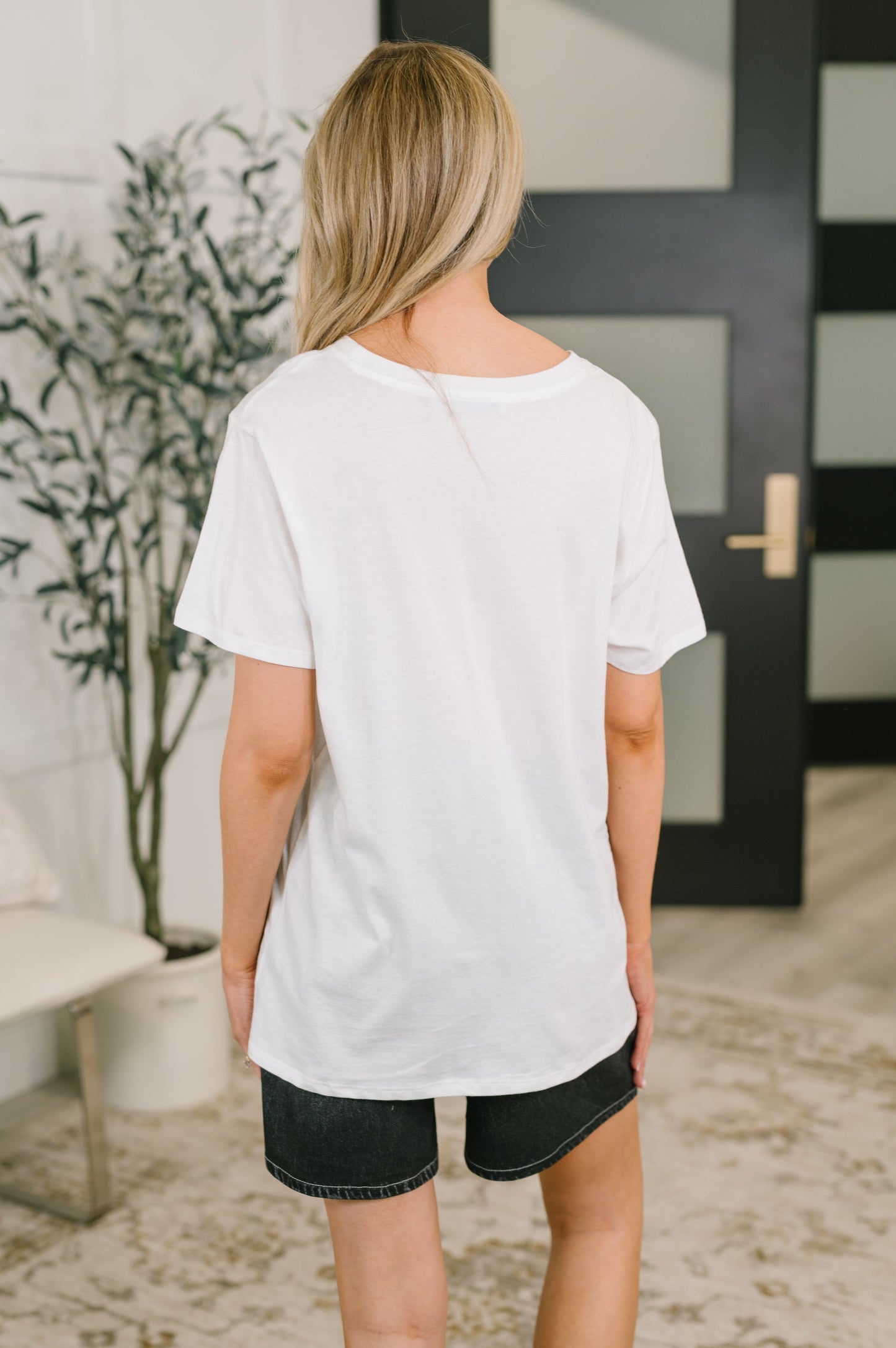 100% Cotton Basic Relaxed Tee in White
