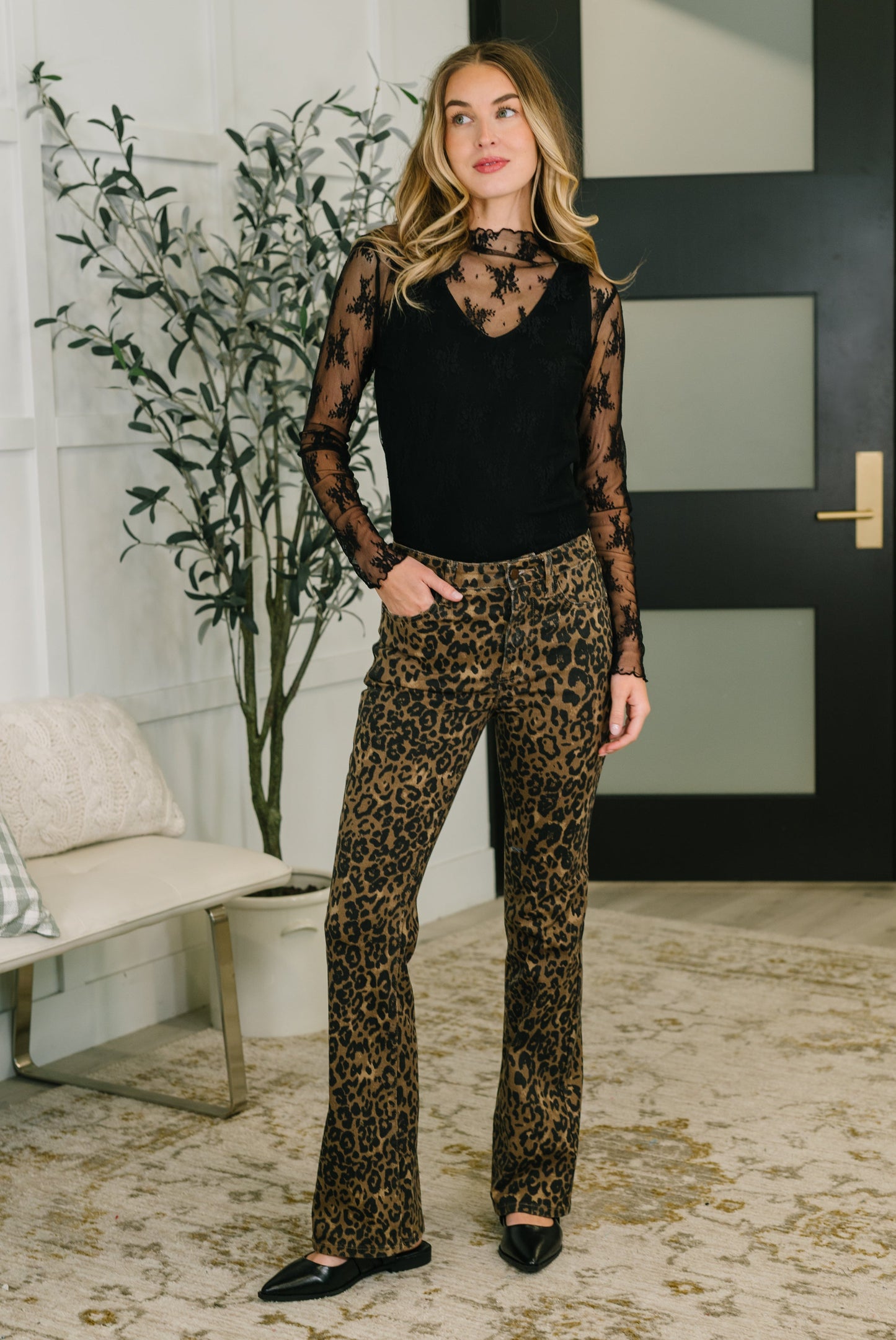 Roxy Leopard Print Jeans