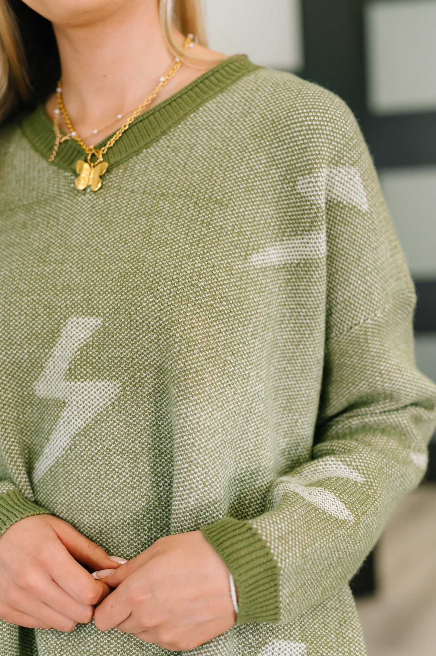 Olive Lightning Sweater