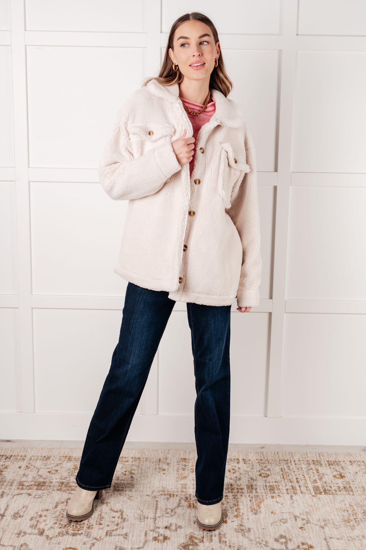 Sherpa Coat in White