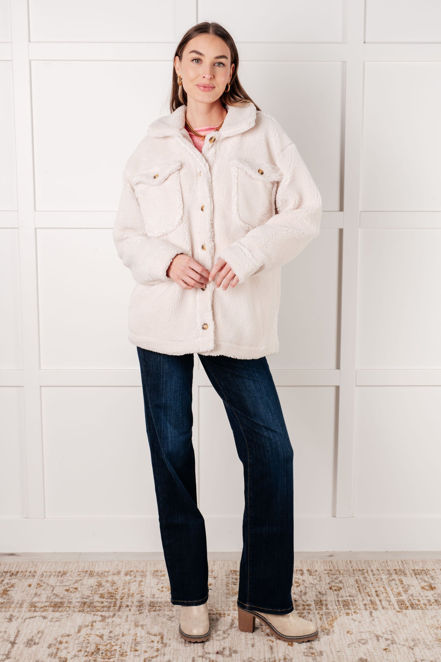 Sherpa Coat in White