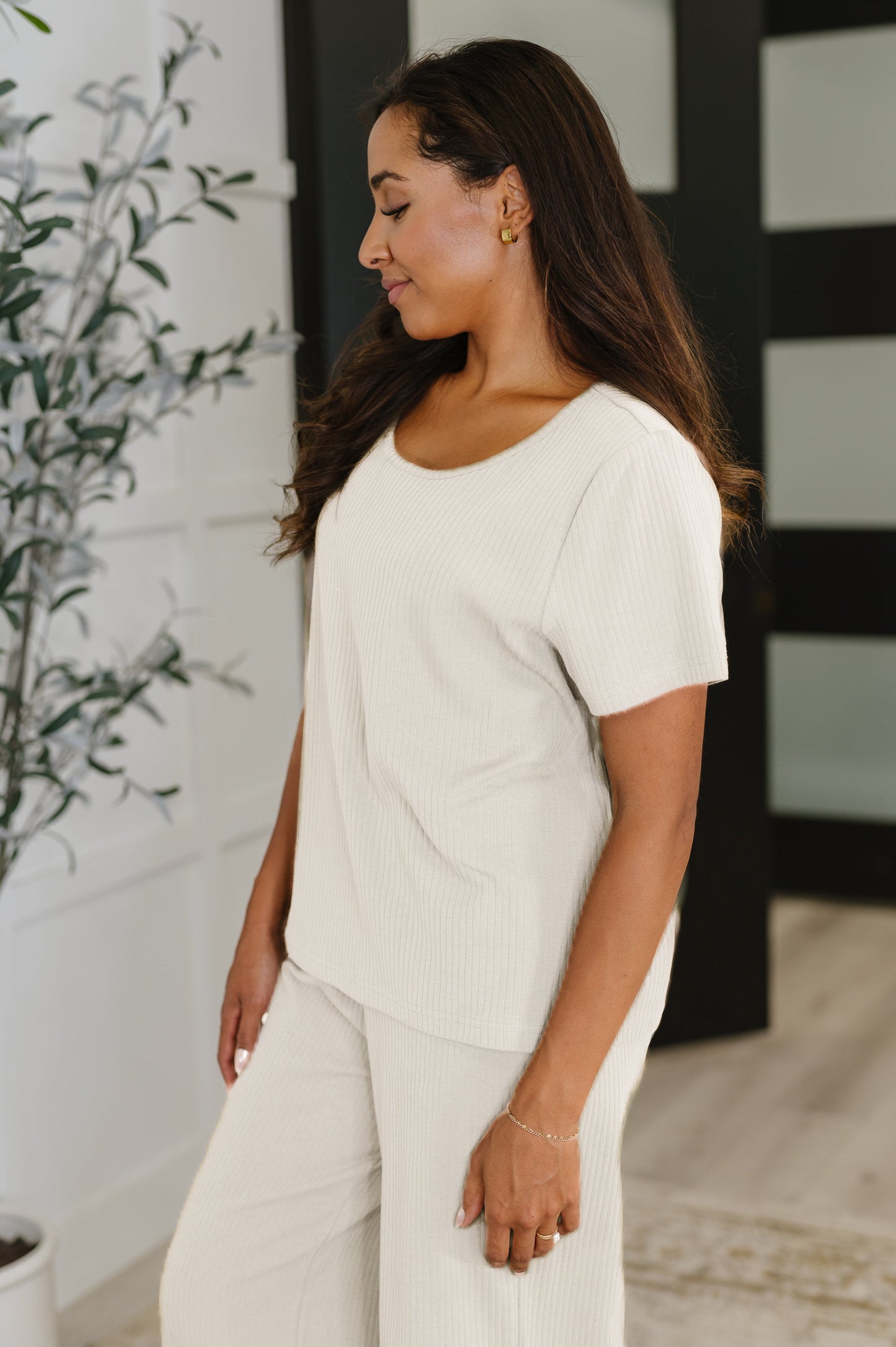 Thyme Boxy Tee in Cream - Sized to 4X