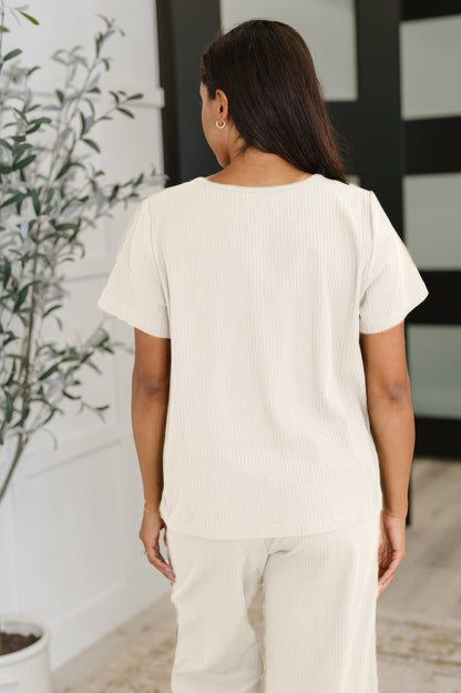 Thyme Boxy Tee in Cream - Sized to 4X