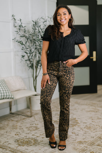 Farina Textured Blouse in Black