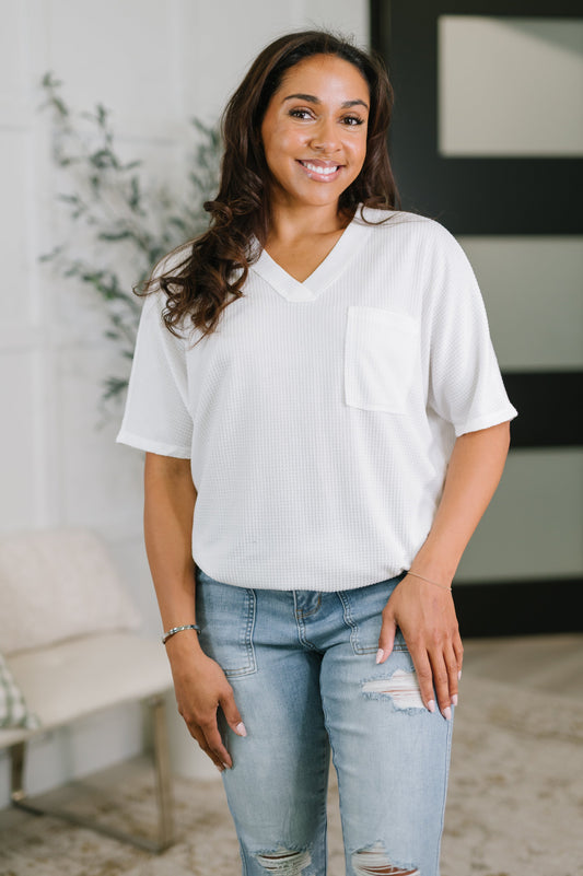 Basic V-Neck Tee in Ivory