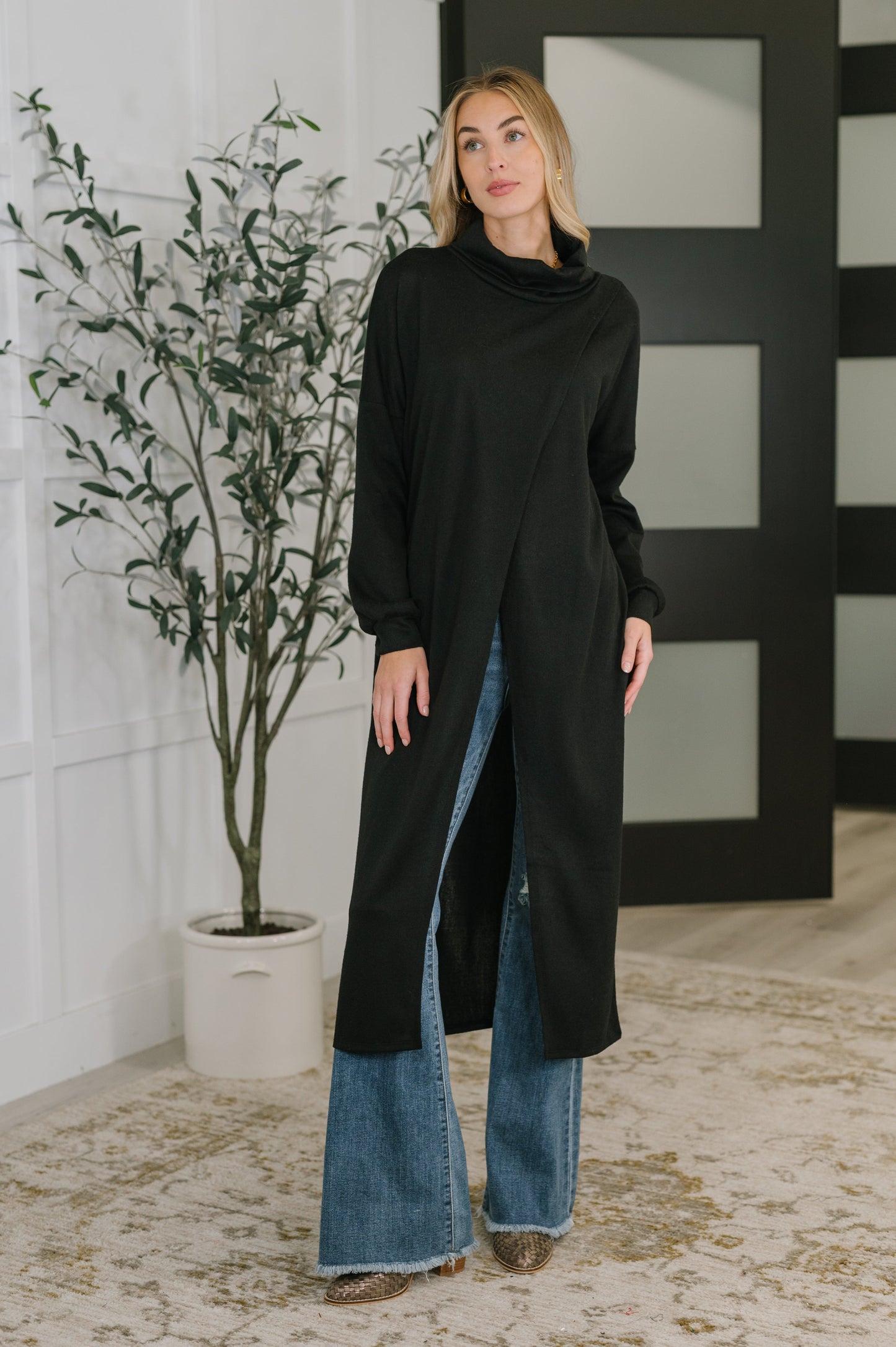 Turtleneck Tunic in Black
