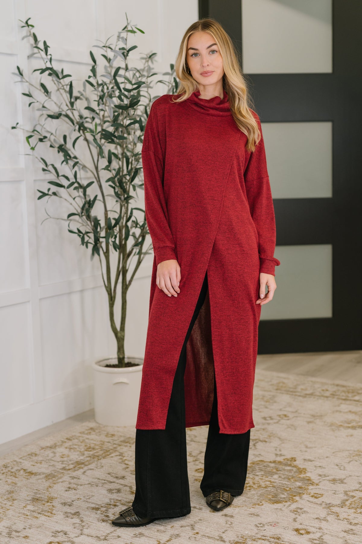 Turtleneck Tunic in Wine