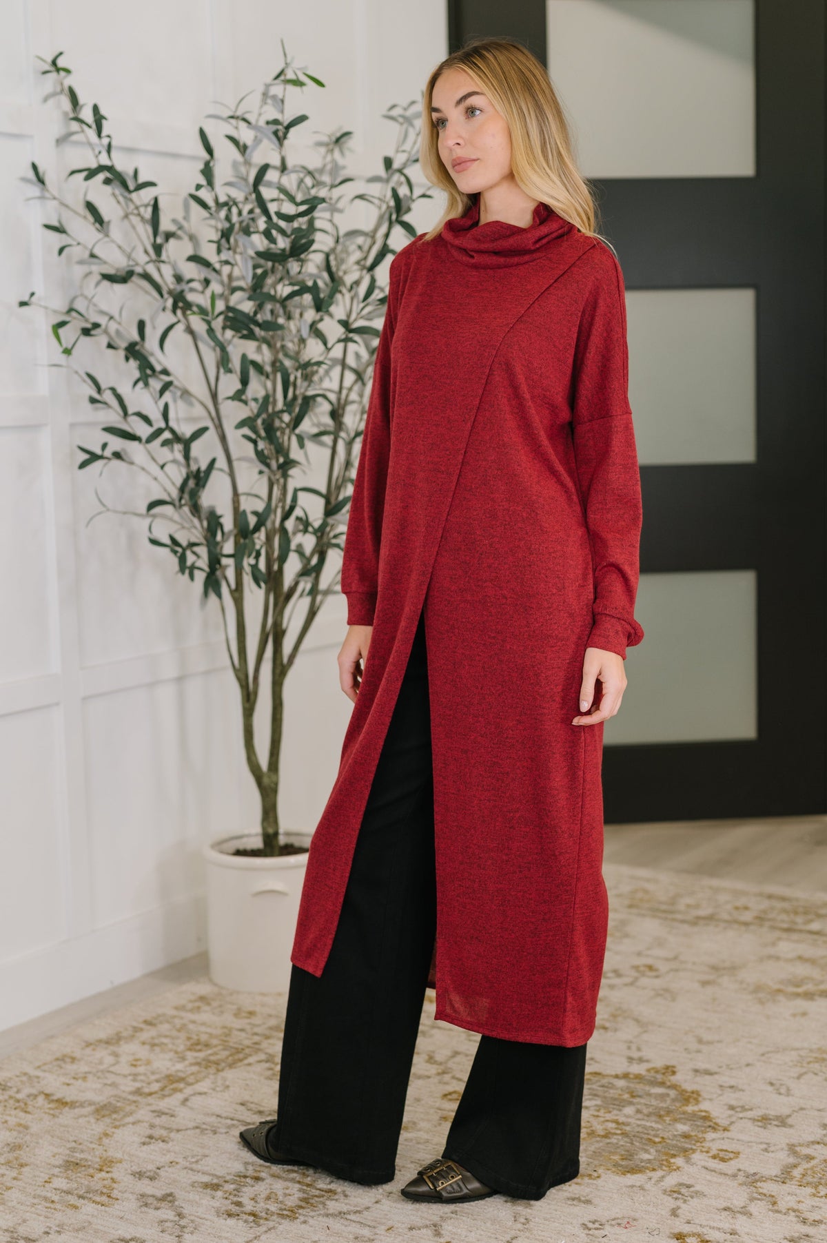 Turtleneck Tunic in Wine