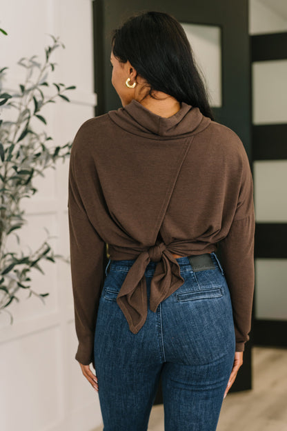 Basics: Cowl Neck Pullover in Chocolate