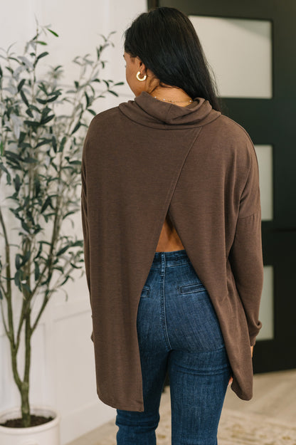 Basics: Cowl Neck Pullover in Chocolate