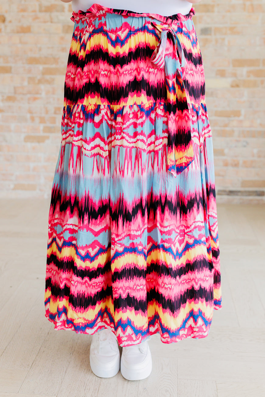 Abstract Maxi Skirt