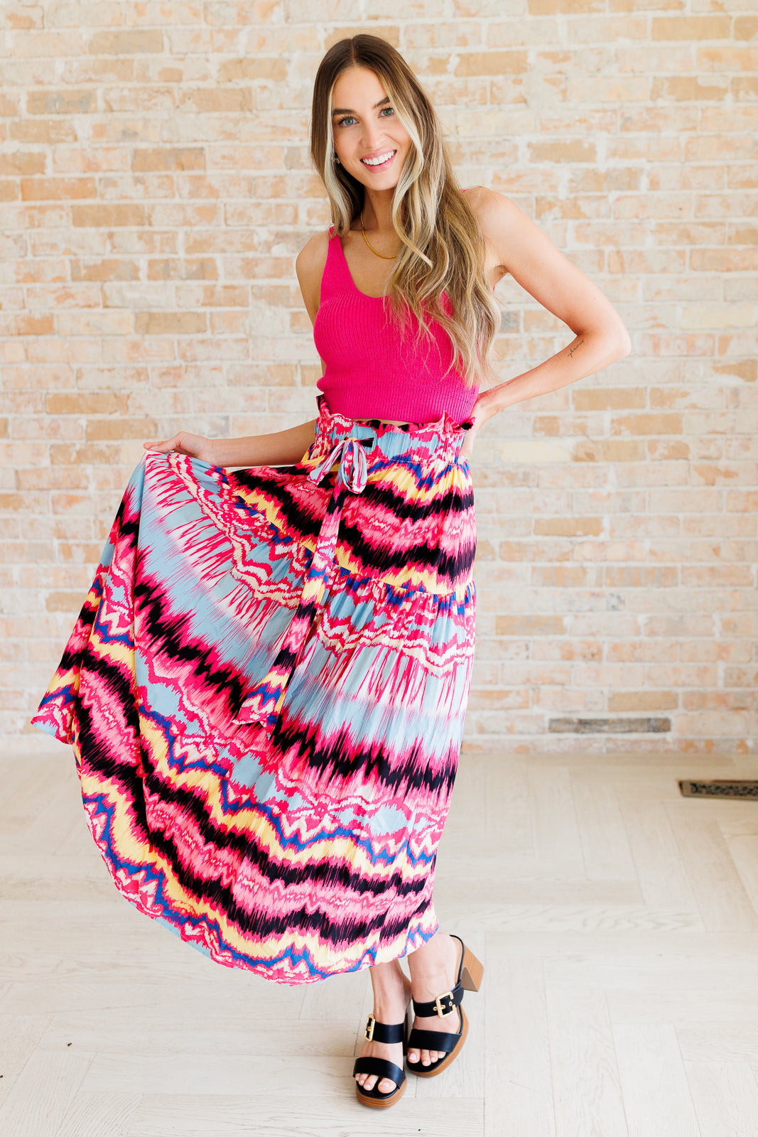 Abstract Maxi Skirt