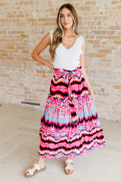 Abstract Maxi Skirt