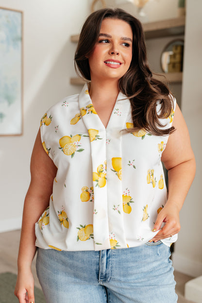 Lemons Sleeveless Blouse