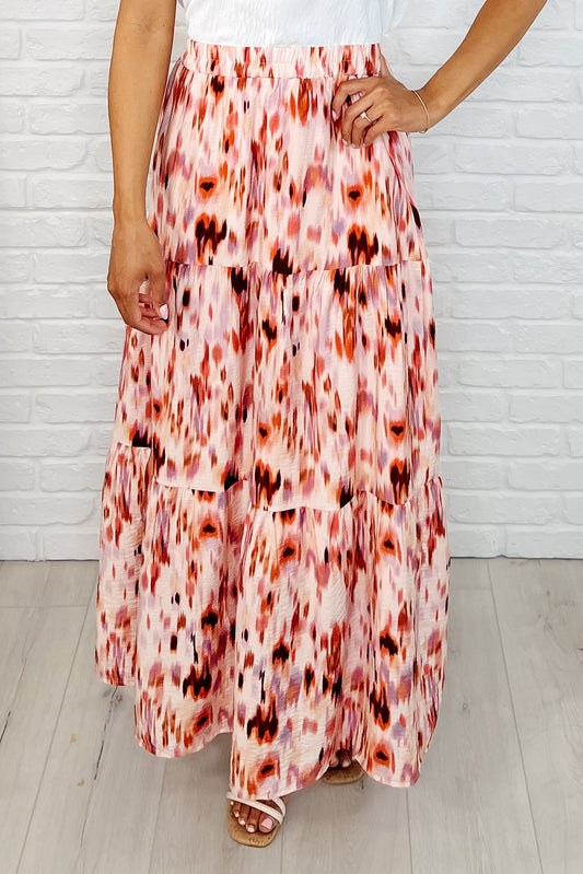 Watercolor Print Maxi Skirt