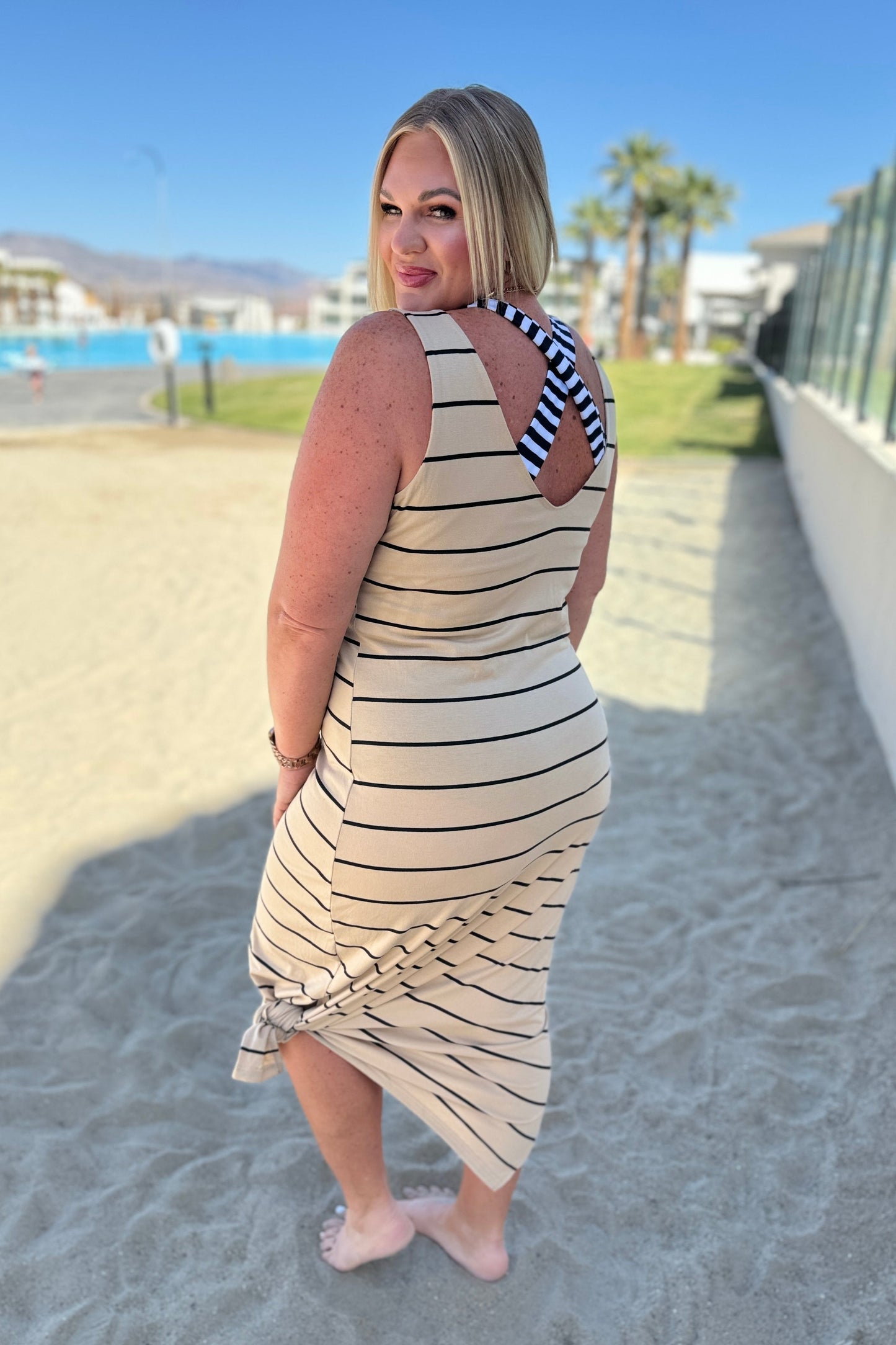 Striped Maxi In Khaki