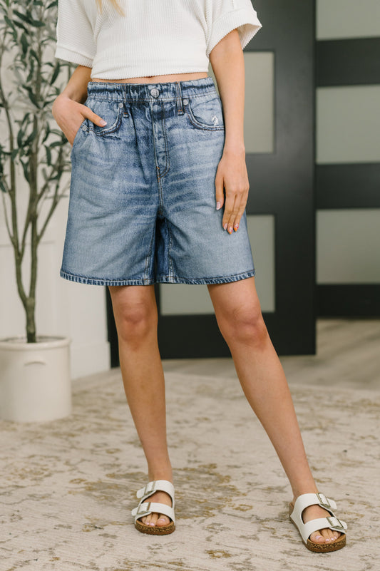 Sierra Printed Jorts in Denim