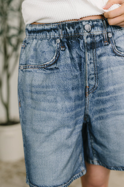 Sierra Printed Jorts in Denim