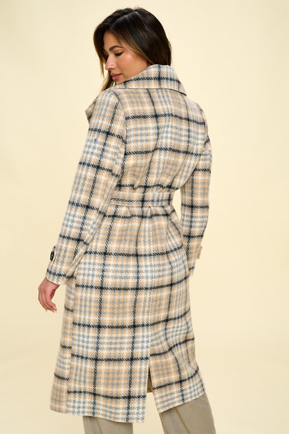 Jersey Plaid Coat