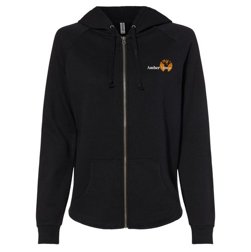 Amber Moon Merch Zip Up Hoodie with Stitched Logo