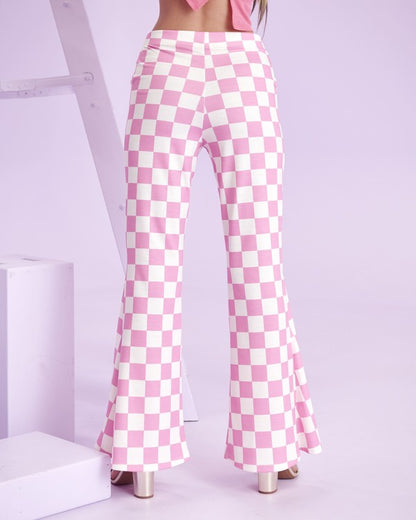 Checkered Pants in Pink or Orange