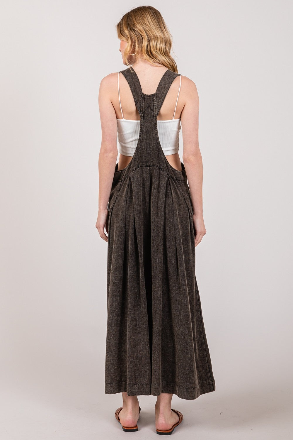 Fig Wide Strap Suspender Overalls