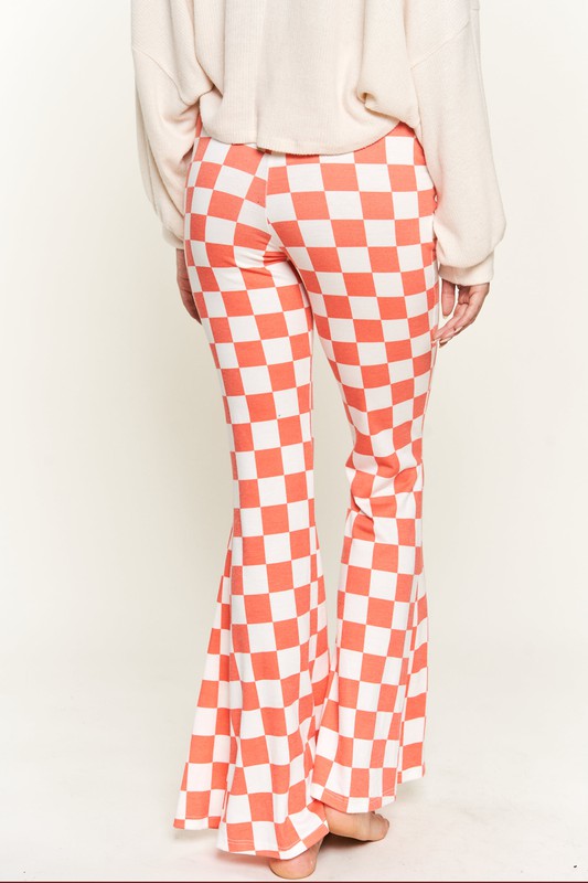 Checkered Pants in Pink or Orange