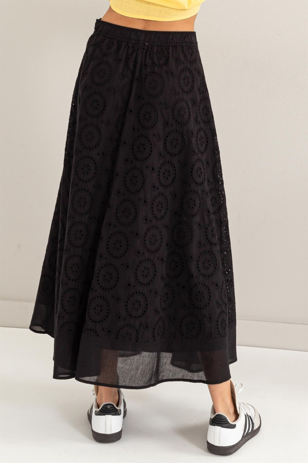 Eyelet Midi Skirt