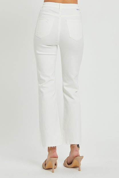 Renna Button Fly White Jeans