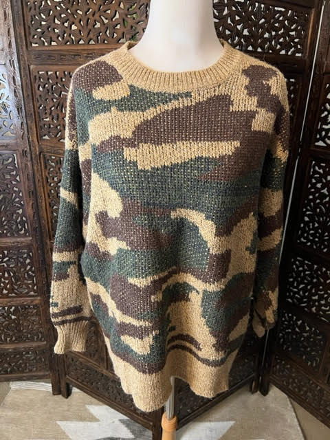 Amber Moon Revival: Camo Pullover Sweater