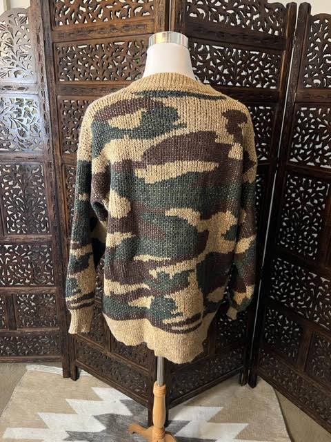 Amber Moon Revival: Camo Pullover Sweater