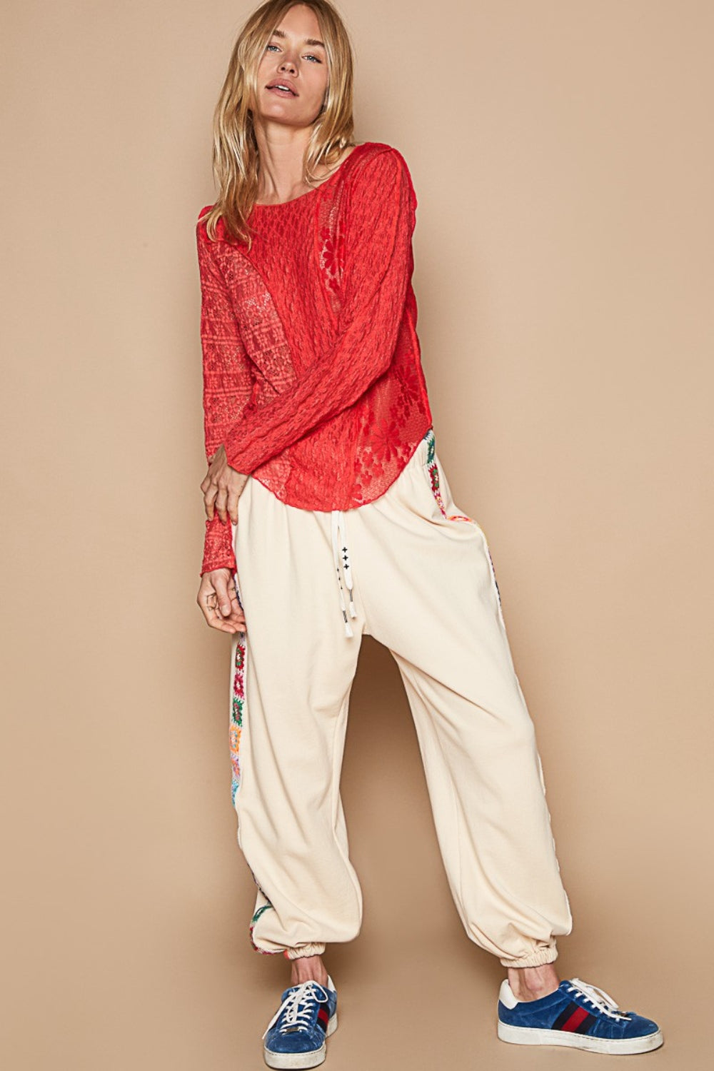 Red Lace Top