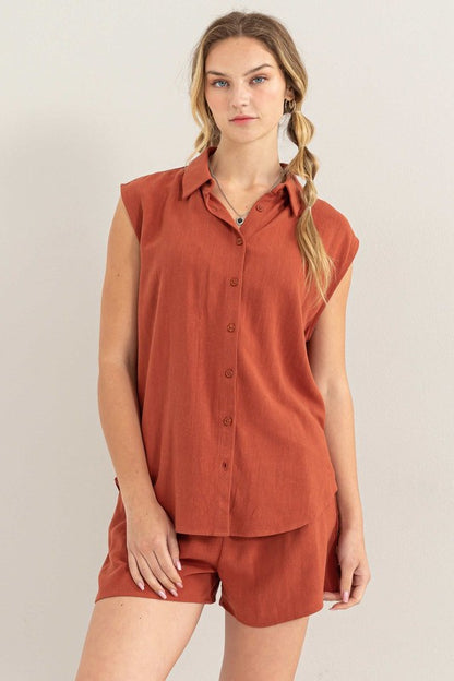 Linen Shorts Set