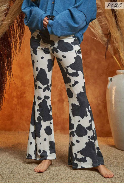 Cow Print Flare Pants