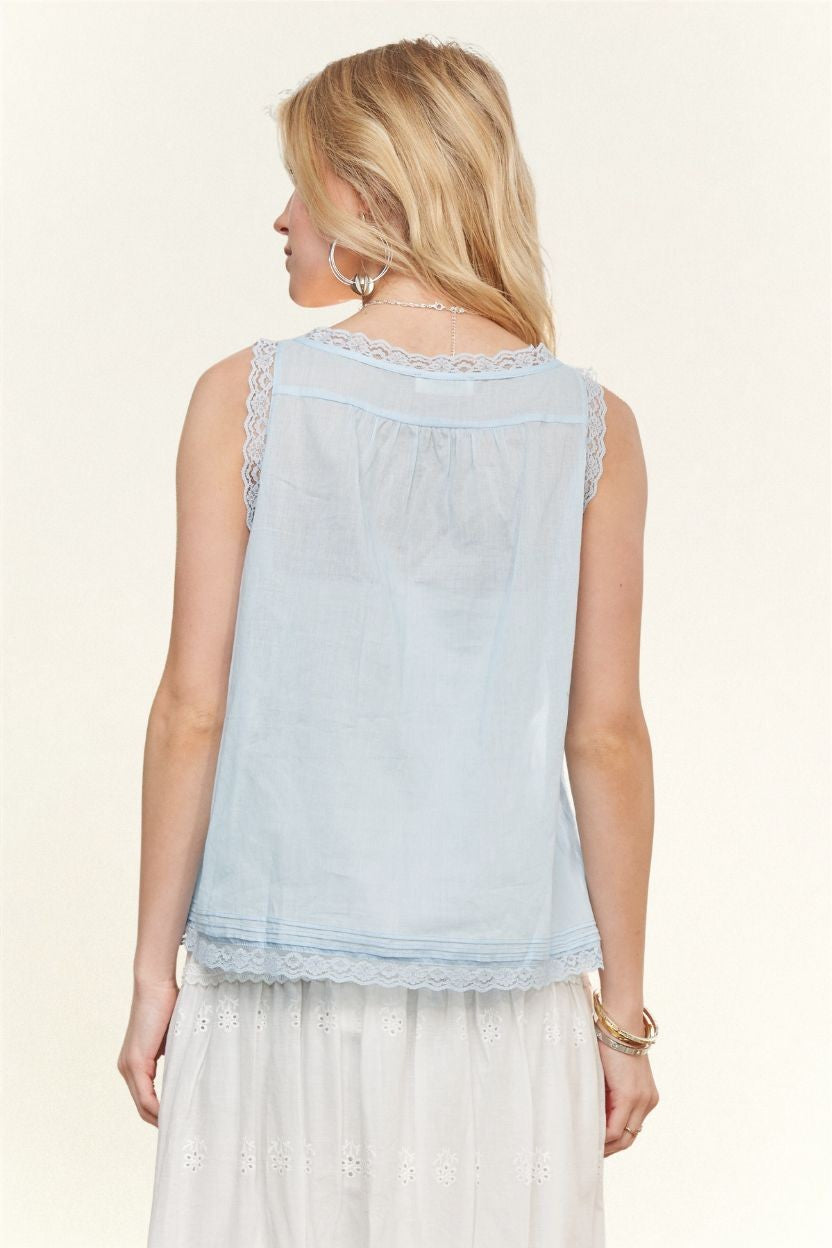 Josette Cotton Top in Powder Blue