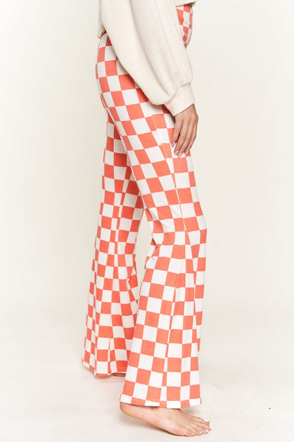 Checkered Pants in Pink or Orange