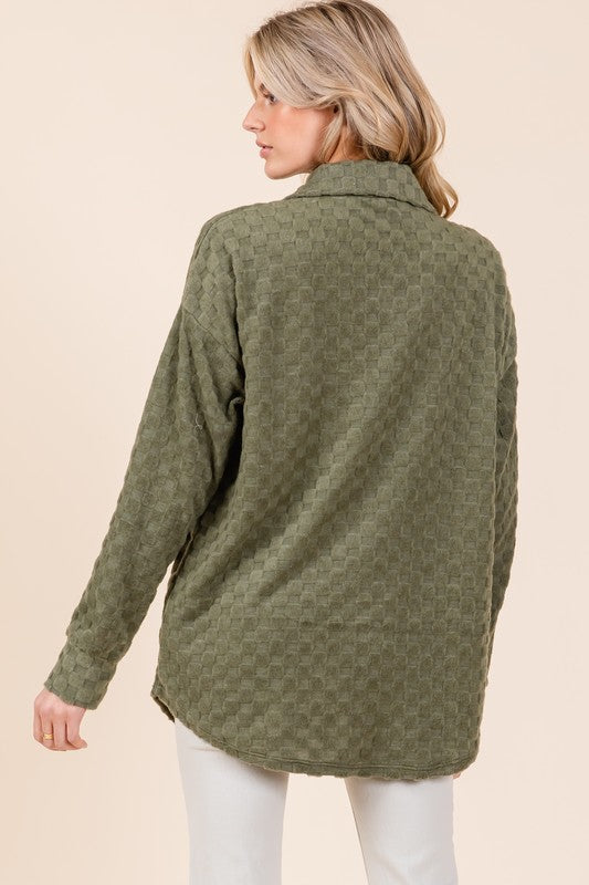 Green Checkered Shacket