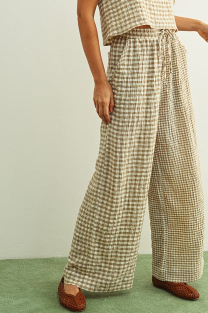Mixed Gingham Tan Set