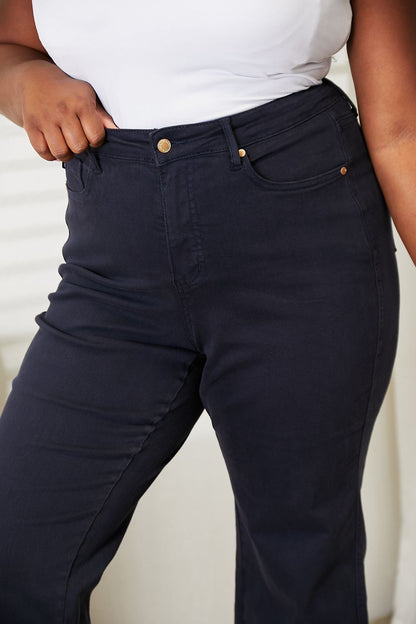 Tummy Control Wide Cropped Jeans