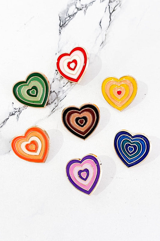 Assorted Heart Pins - Set of 9