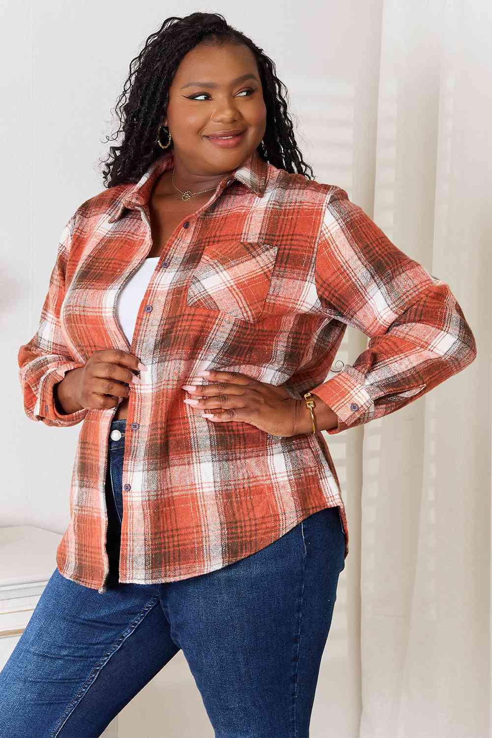 Rust Plaid Top