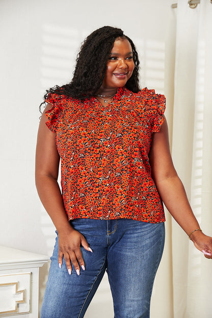 Maite Blouse in Red Orange