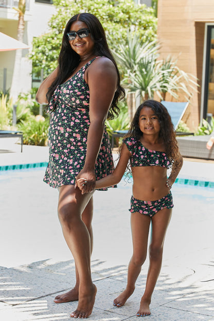 Kids Clear Waters Two-Piece Swim Set in Black Roses   *Mommy & Me*