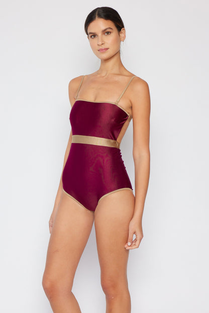 Wave Break One-Piece in Burgundy