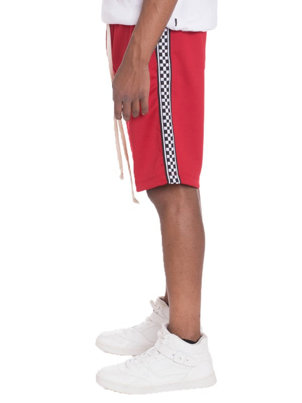 Checkered Stripe Track Shorts in multiple colors
