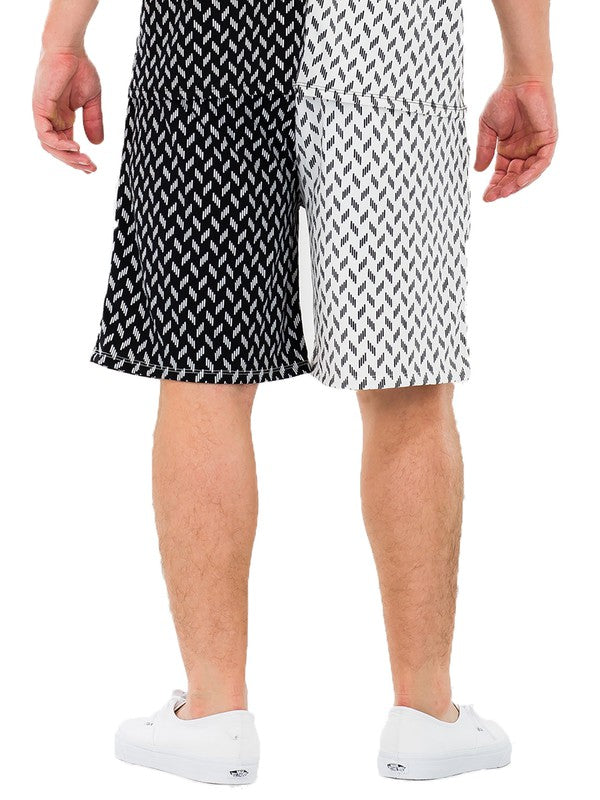 Two Tone Print Shorts