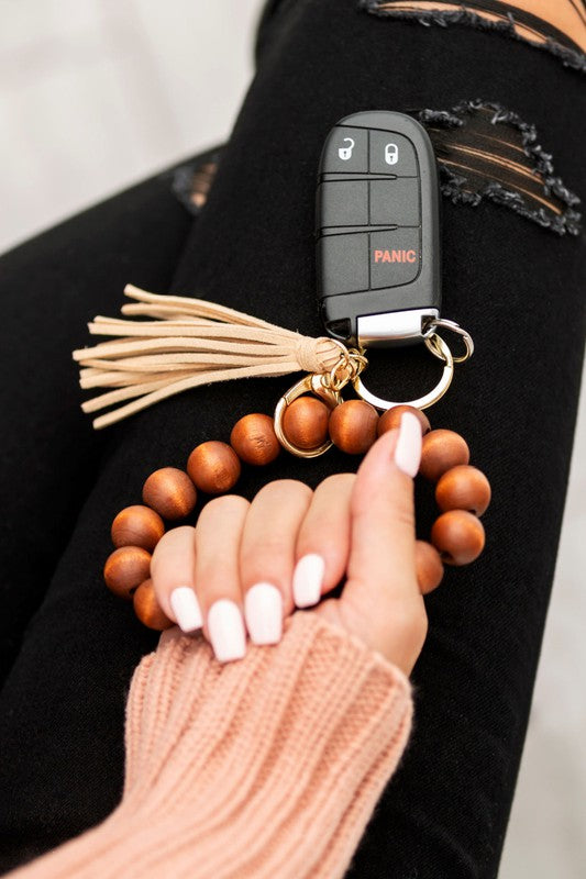 Wooden Key Ring Bracelet