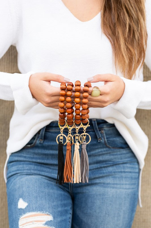 Wooden Key Ring Bracelet